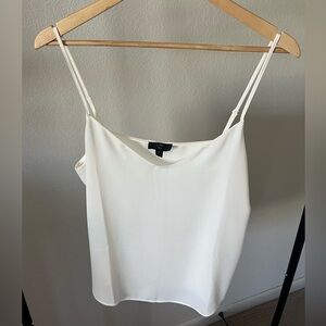J. Crew White Silk-Look Adjustable Strap Cami